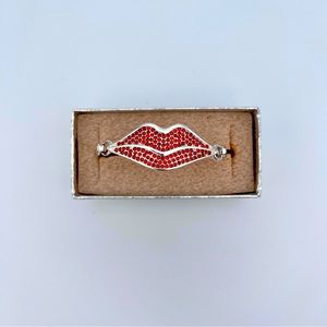 *NEW* Inspired Silver Red Lip Bracelet